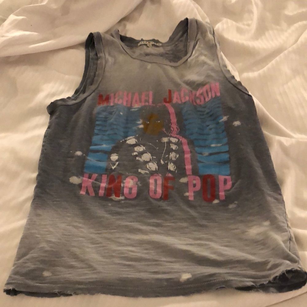 Michael Jackson king of pop distressed vintage tank top